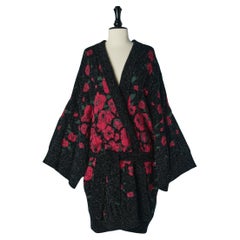 Übergroße Lurex-Jacquard-Strickjacke mit Gürtel KENZO