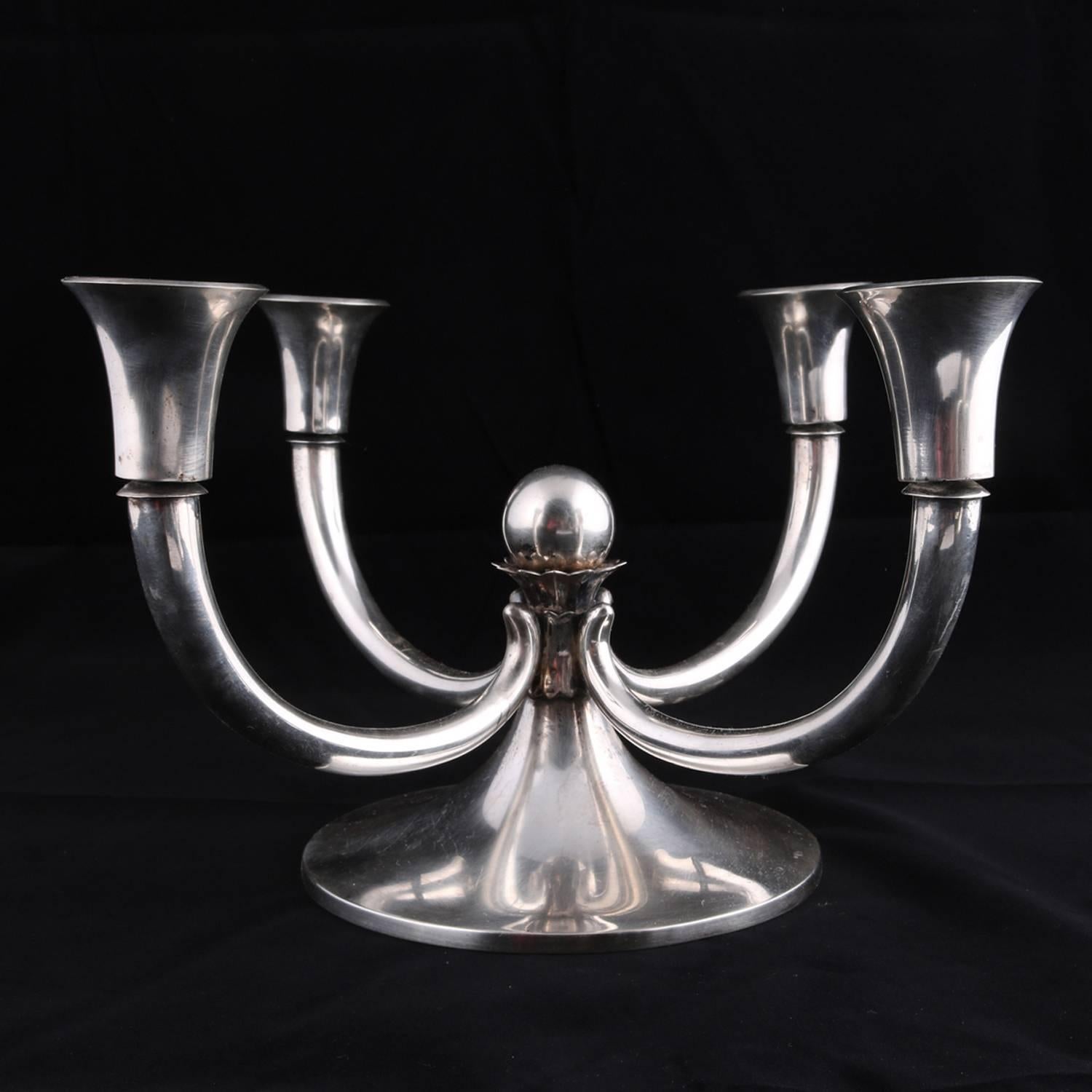 modern silver candelabra
