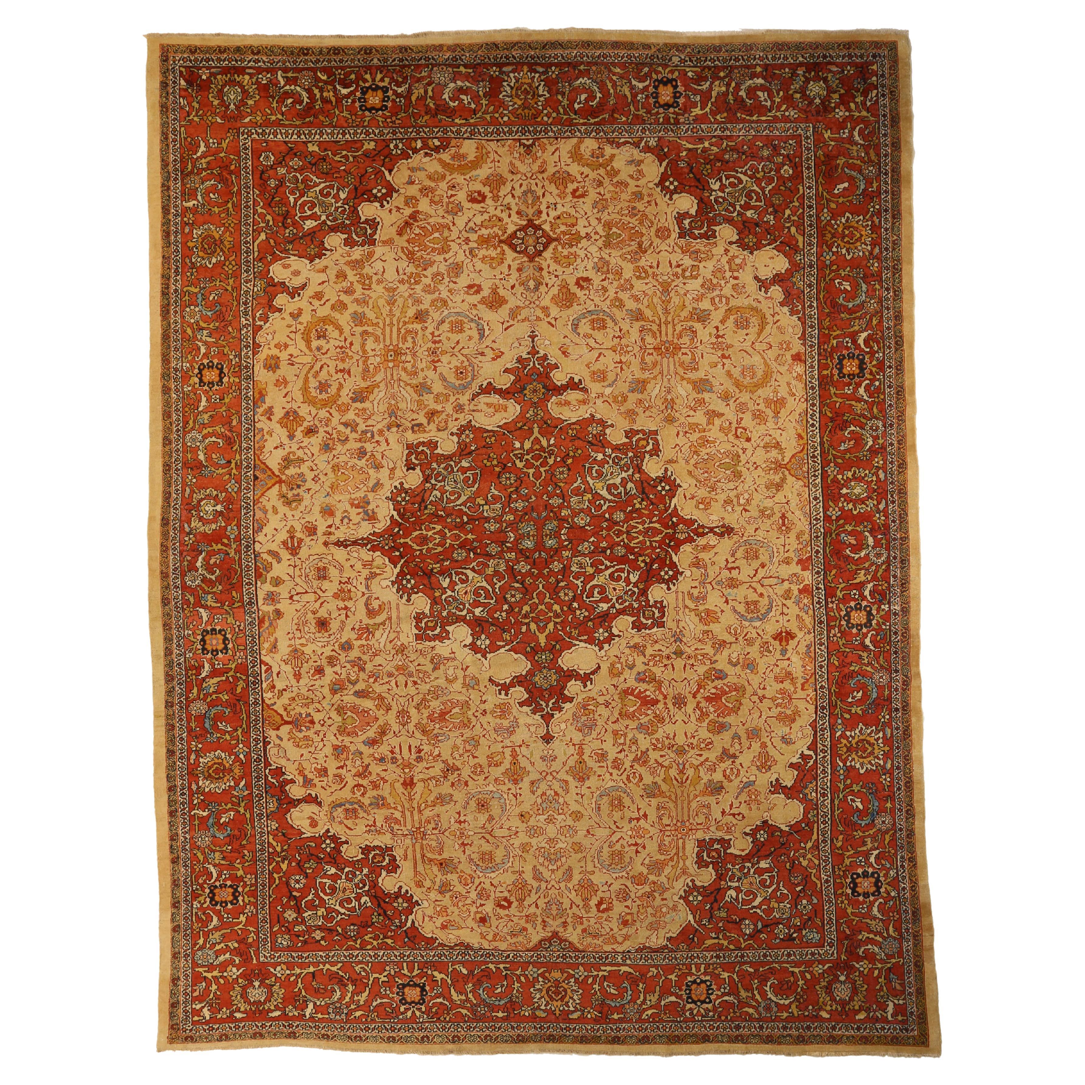 Moderner handgewebter persischer Teppich in Übergröße im Sultanabad-Design im Angebot