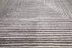 Oversize Modern Moroccan Style Gray Wool Rug with Op Art Design by Apadana