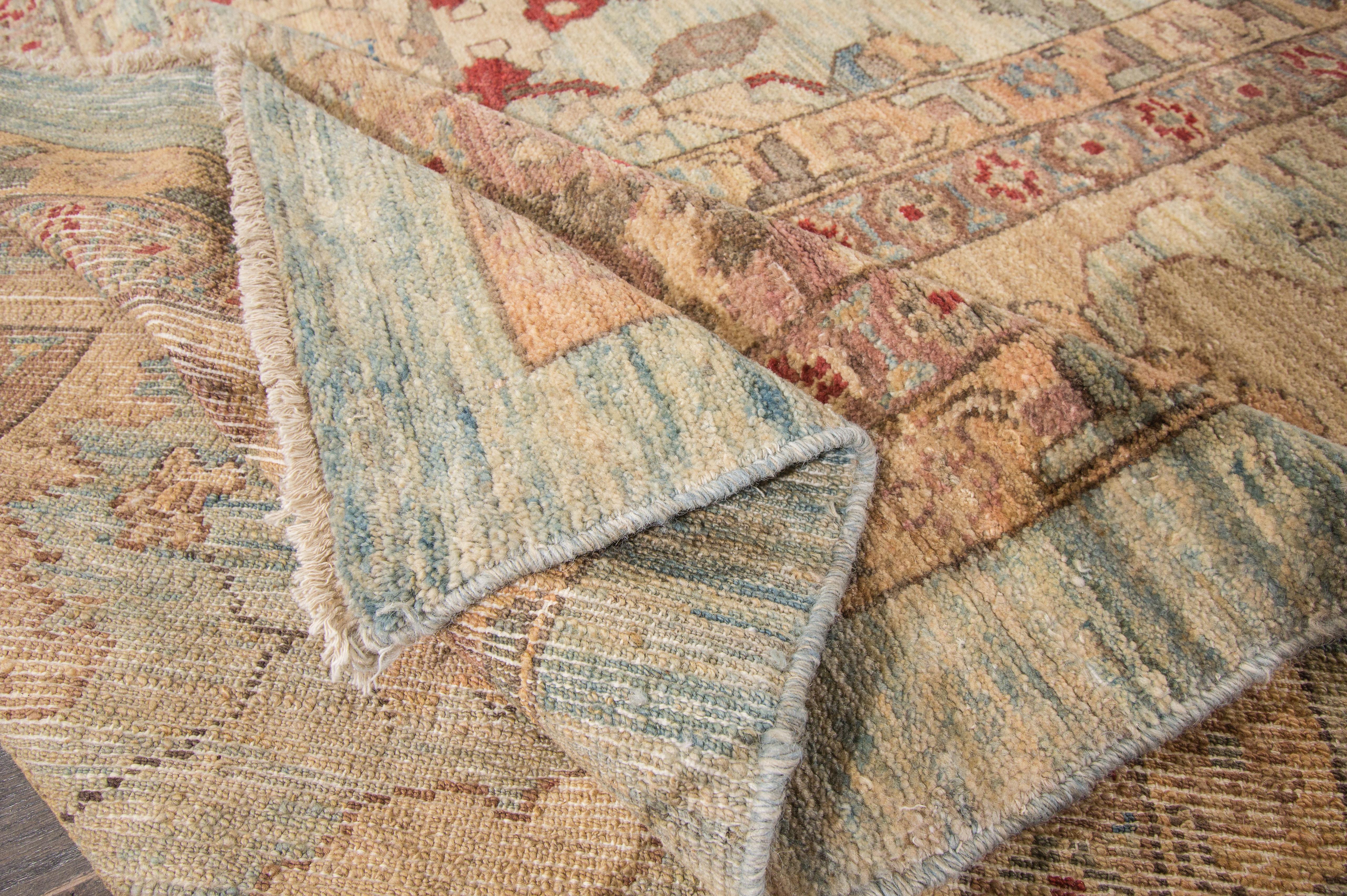 Tapis moderne surdimensionné en laine de Sultanabad fait à la main avec un motif floral en bleu clair en vente 4