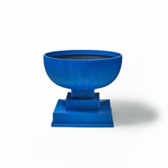 Urna Moderna Sobredimensionada Jardinera de Fibra de Vidrio para Exterior e Interior 'Azul' Bandeja de Drenaje