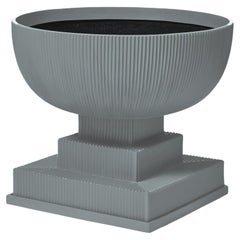 Urne surdimensionnée moderne en fibre de verre pour l'intérieur et l'extérieur 'Gray' Plateau de drainage