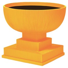 Oversize Modern Urn Fiberglass Indoor Outdoor Planter 'Orange' Drainage Tray