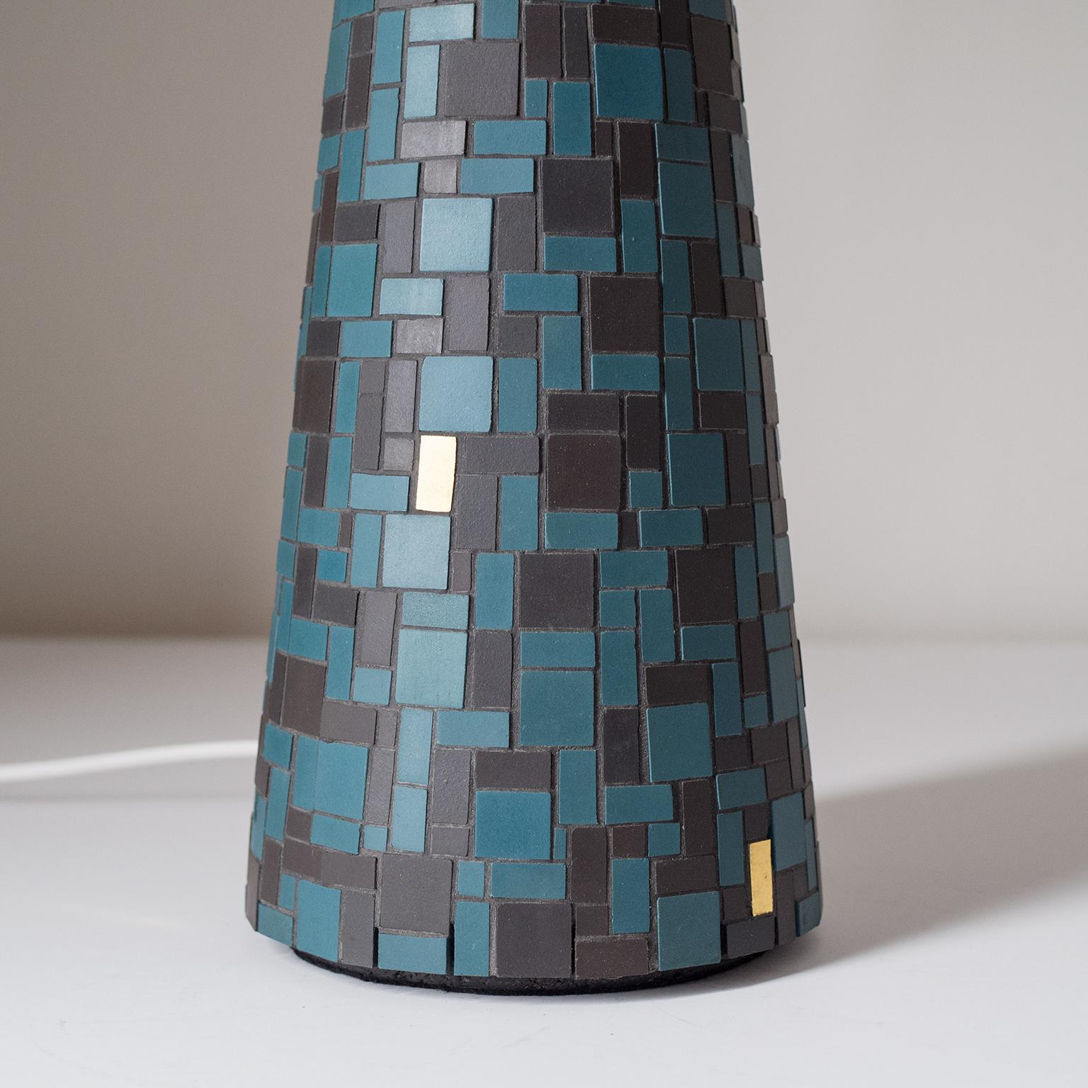 Oversize Mosaic Table Lamp, 1950s In Good Condition In Vienna, AT
