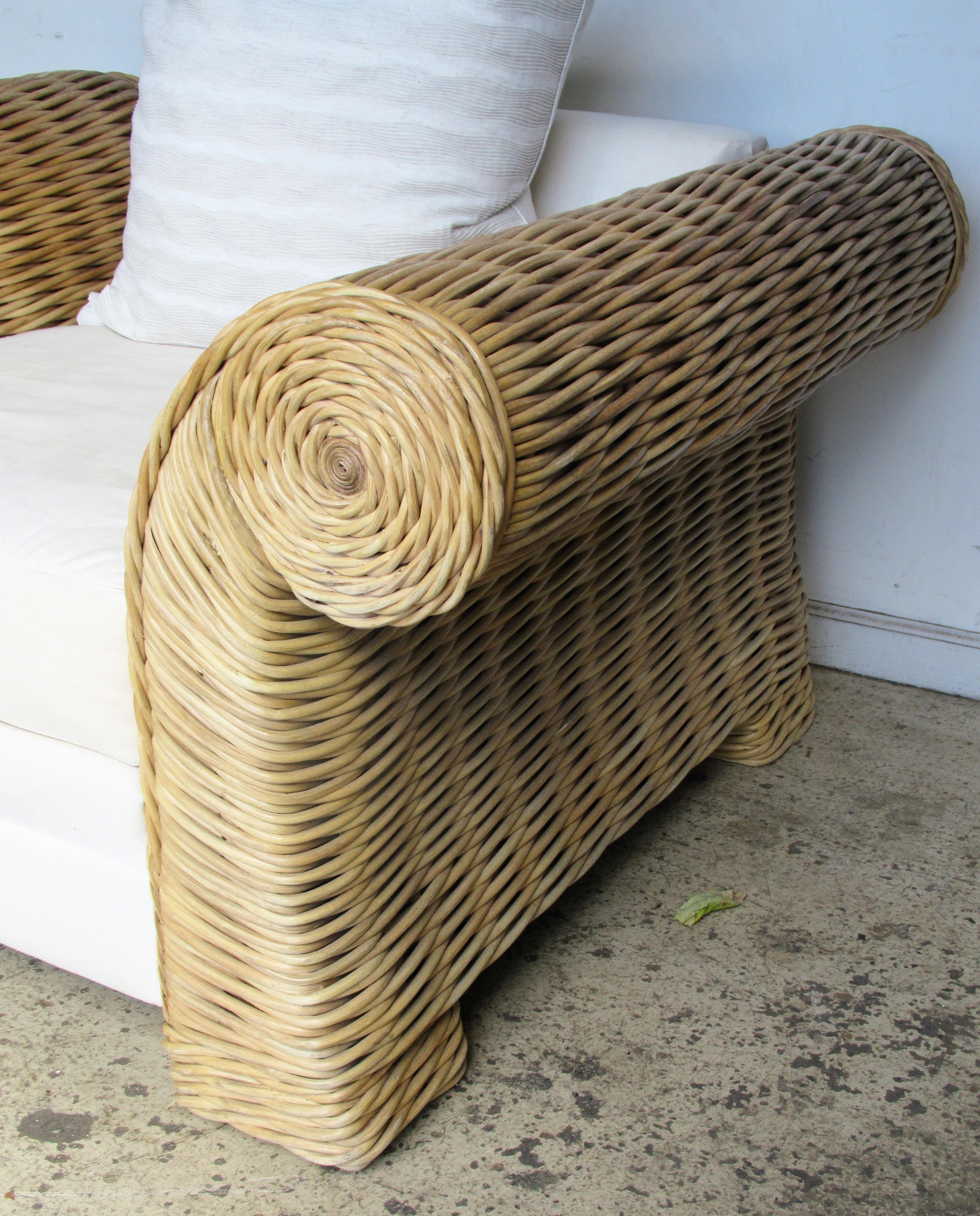 Oversize Natural Rattan Lounge Chairs by O-Asian Designs, Inc. 8