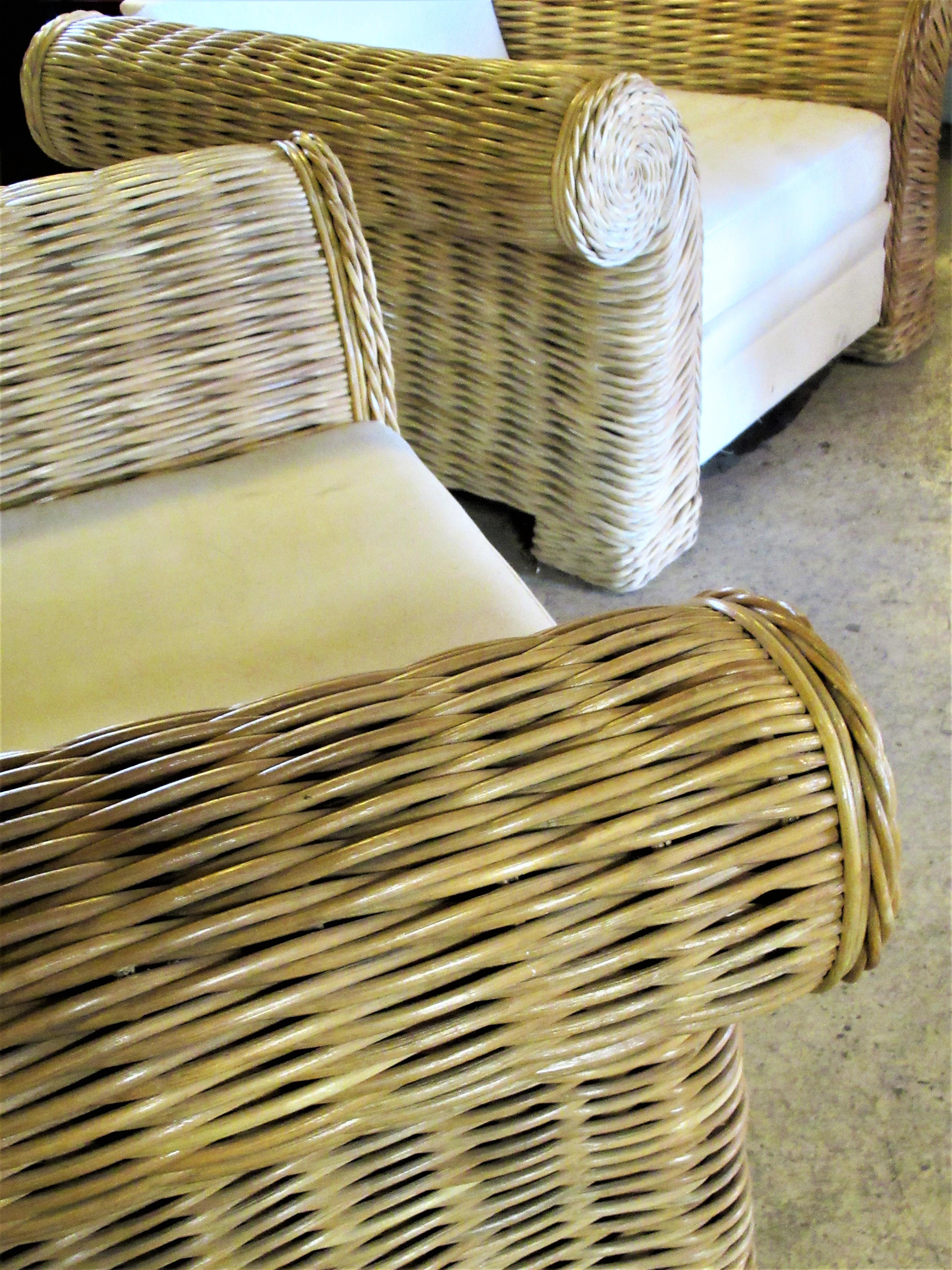Oversize Natural Rattan Lounge Chairs by O-Asian Designs, Inc. 10