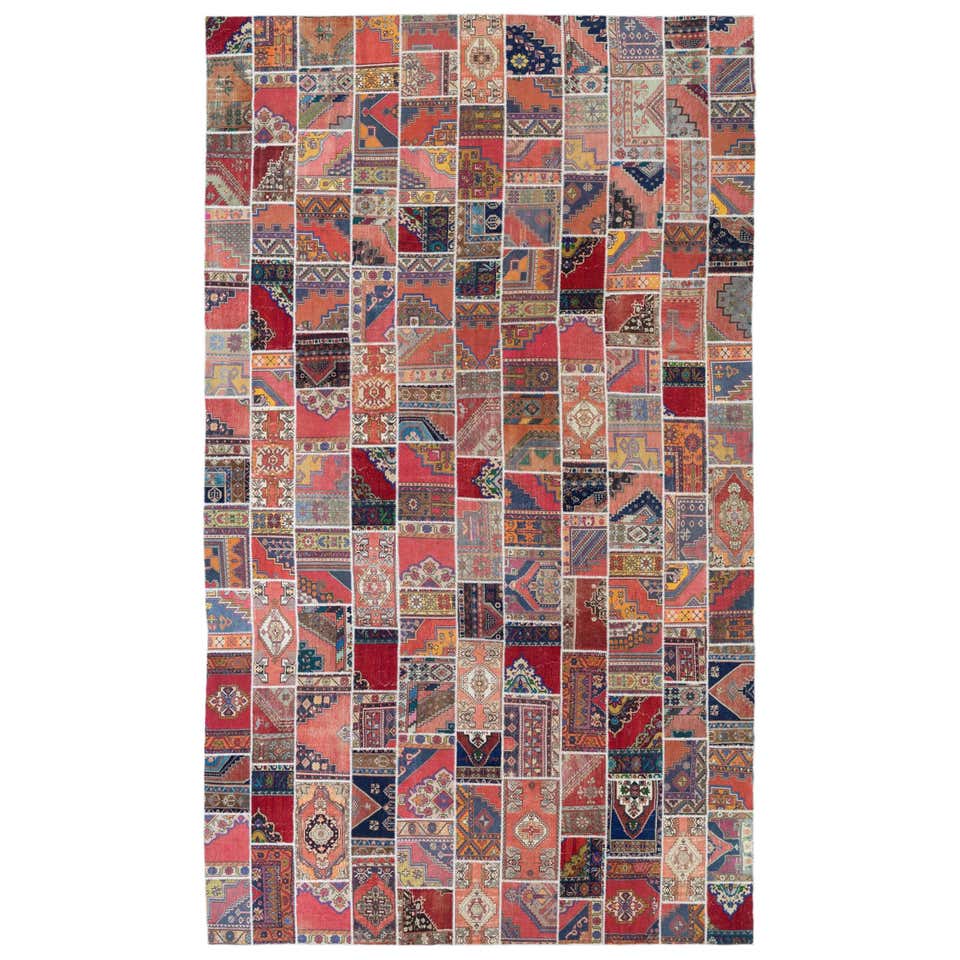 Modern Handmade Patchwork Rug, Colorful Wool Carpet, Custom Options ...