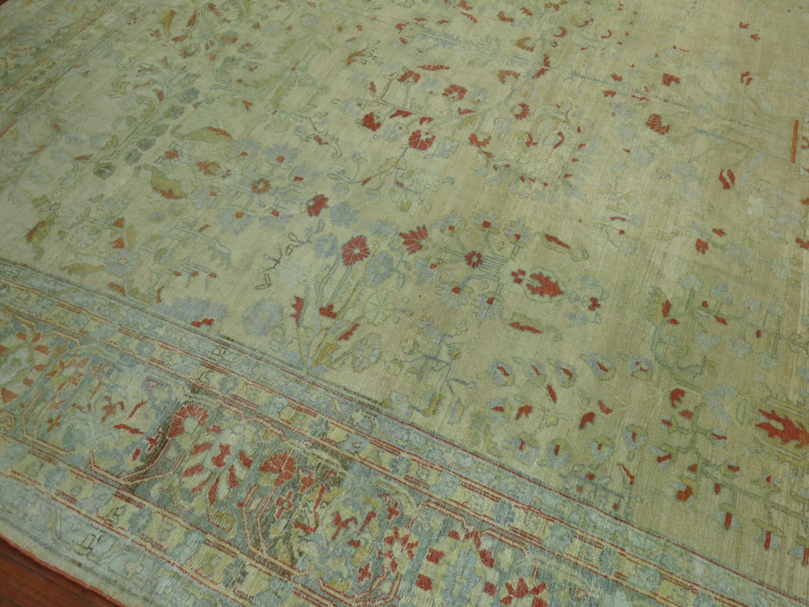 20th Century Oversize Pale Persian Antique Rug For Sale