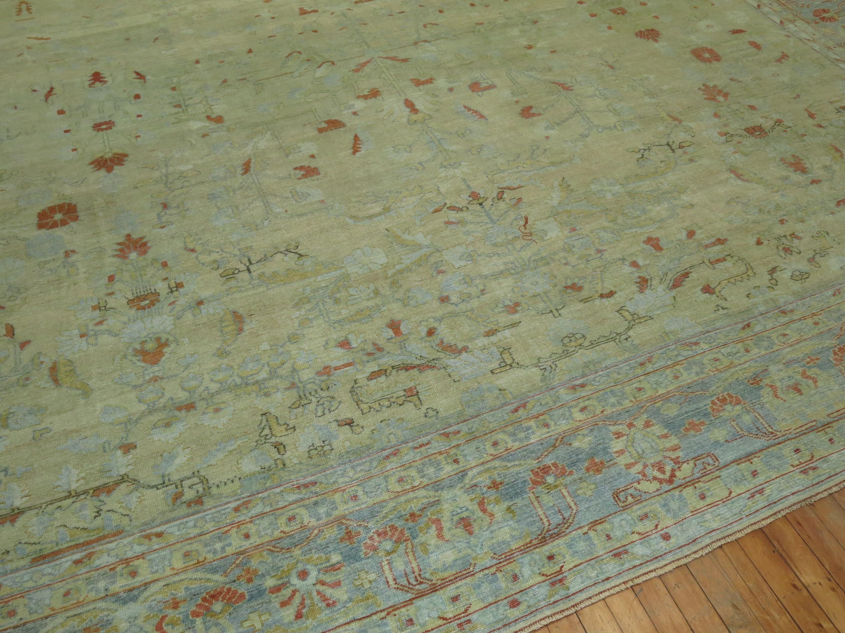 Oversize Pale Persian Antique Rug For Sale 1