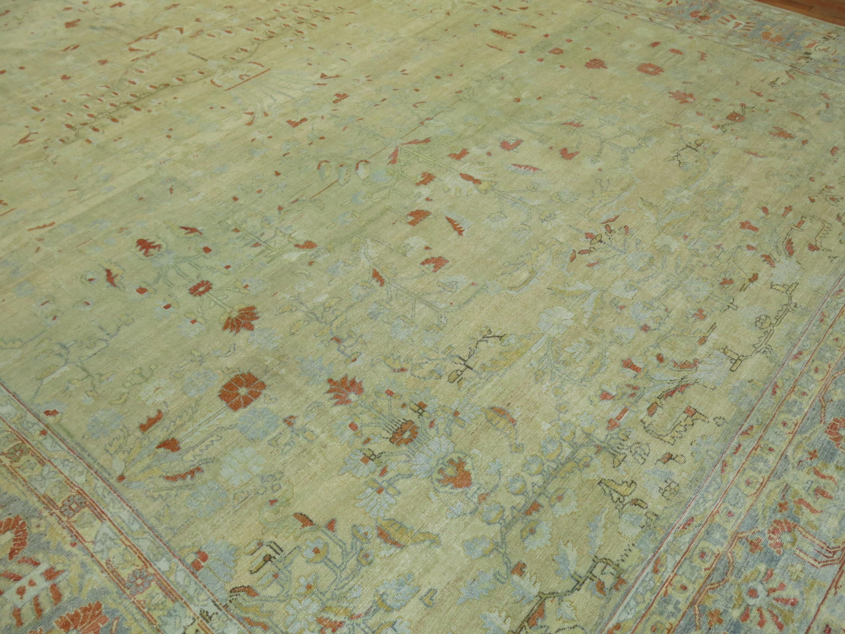 Oversize Pale Persian Antique Rug For Sale 6