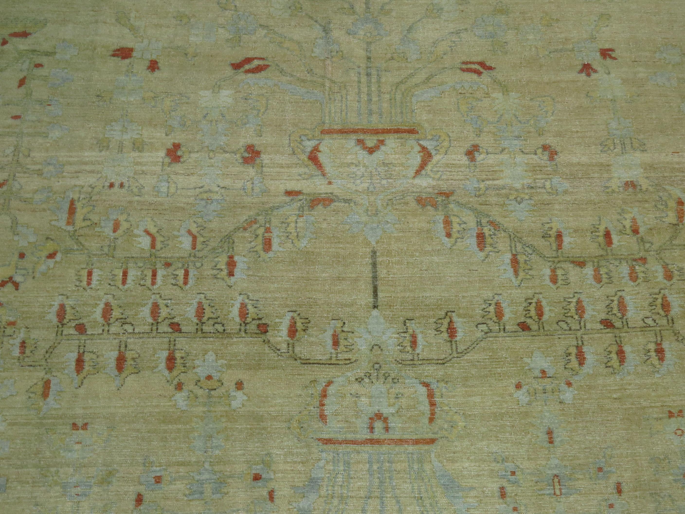 Hand-Woven Oversize Pale Persian Antique Rug For Sale