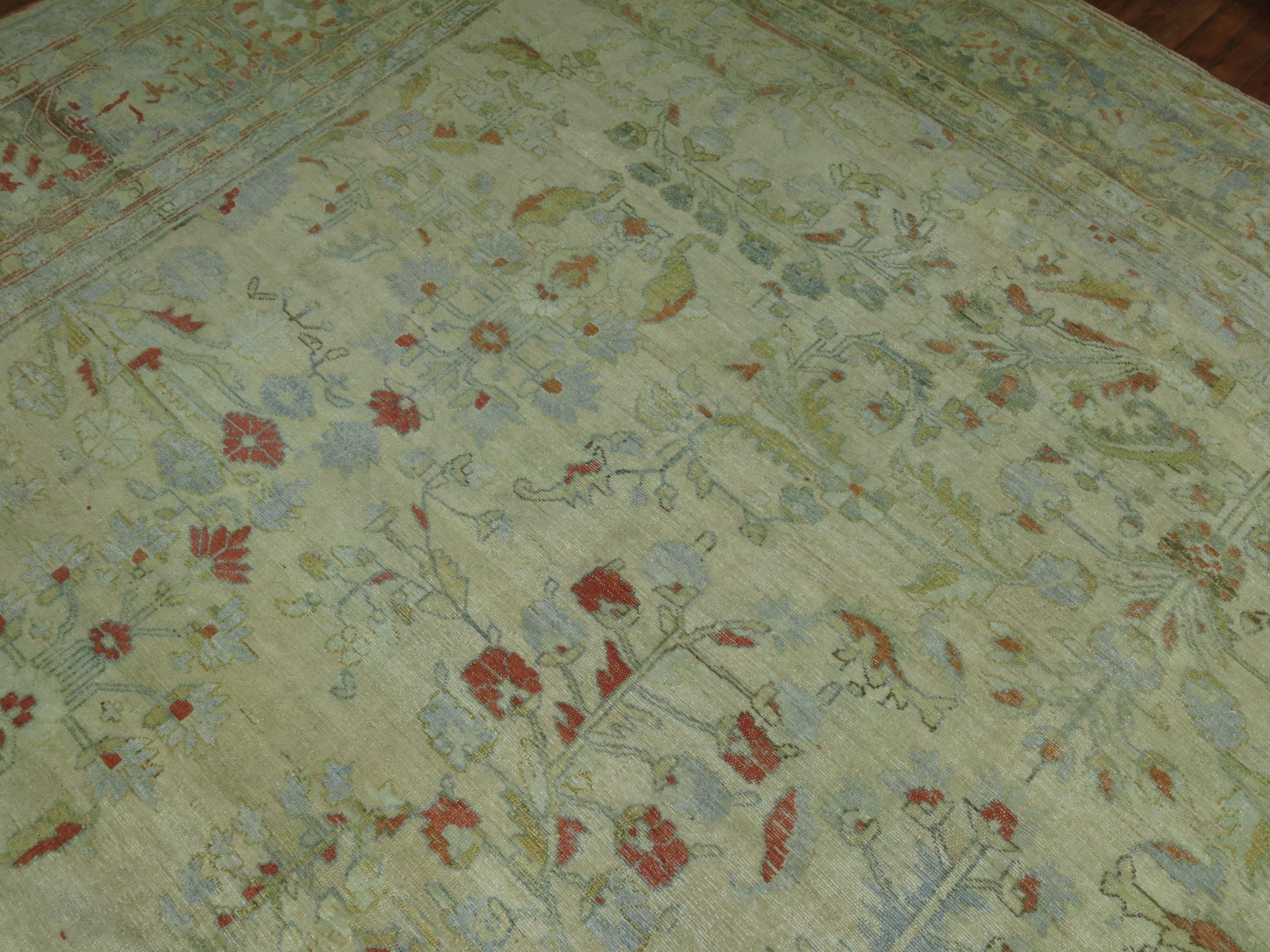 Oversize Pale Persian Antique Rug In Good Condition For Sale In New York, NY