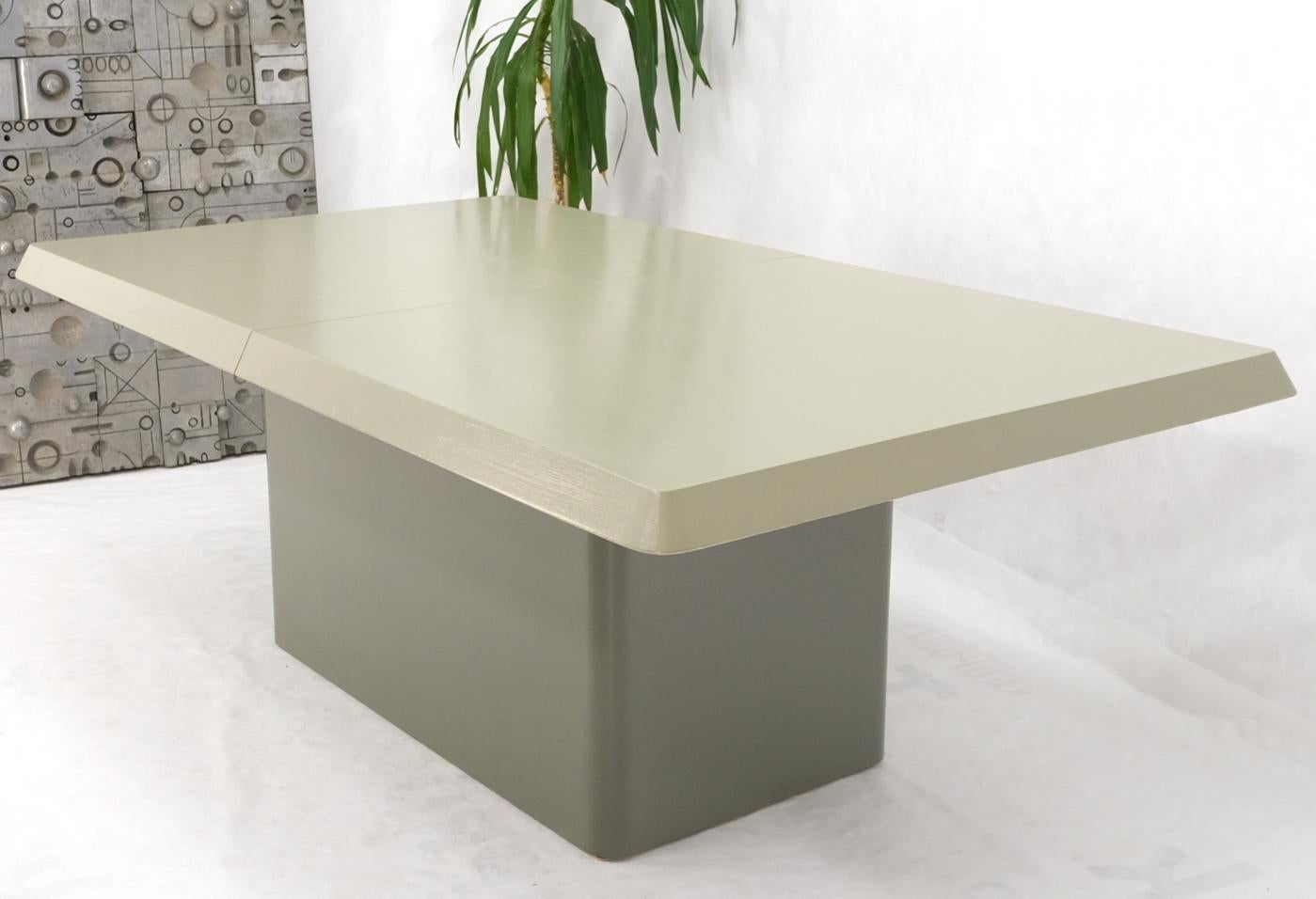 American Oversize Pedestal Base Cloth Wrapped Dining Conference Table For Sale