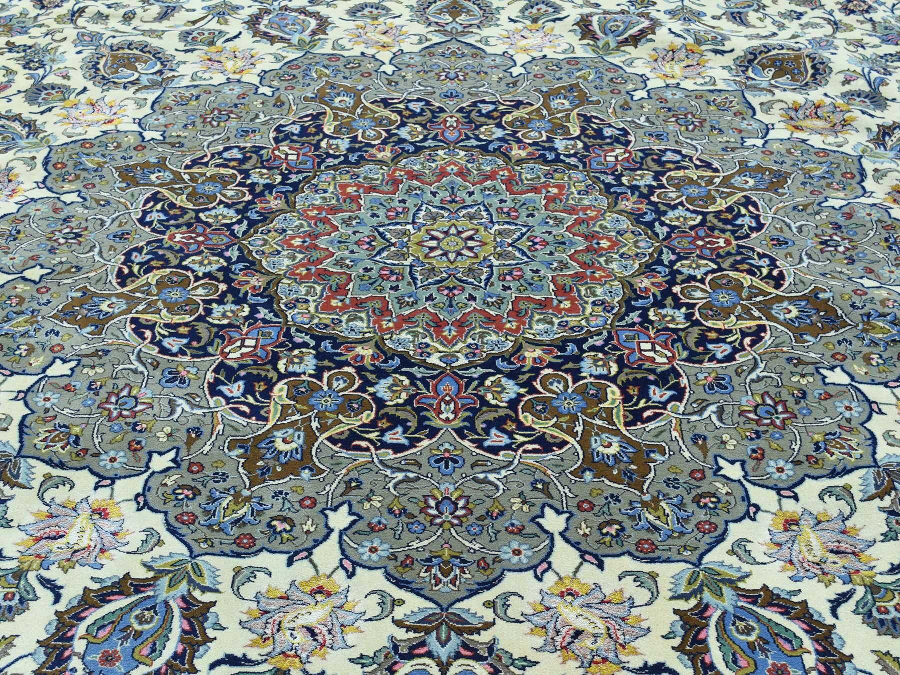 Oversize Persian Kashan Silk Flowers Sheikh Safi Design Rug 2