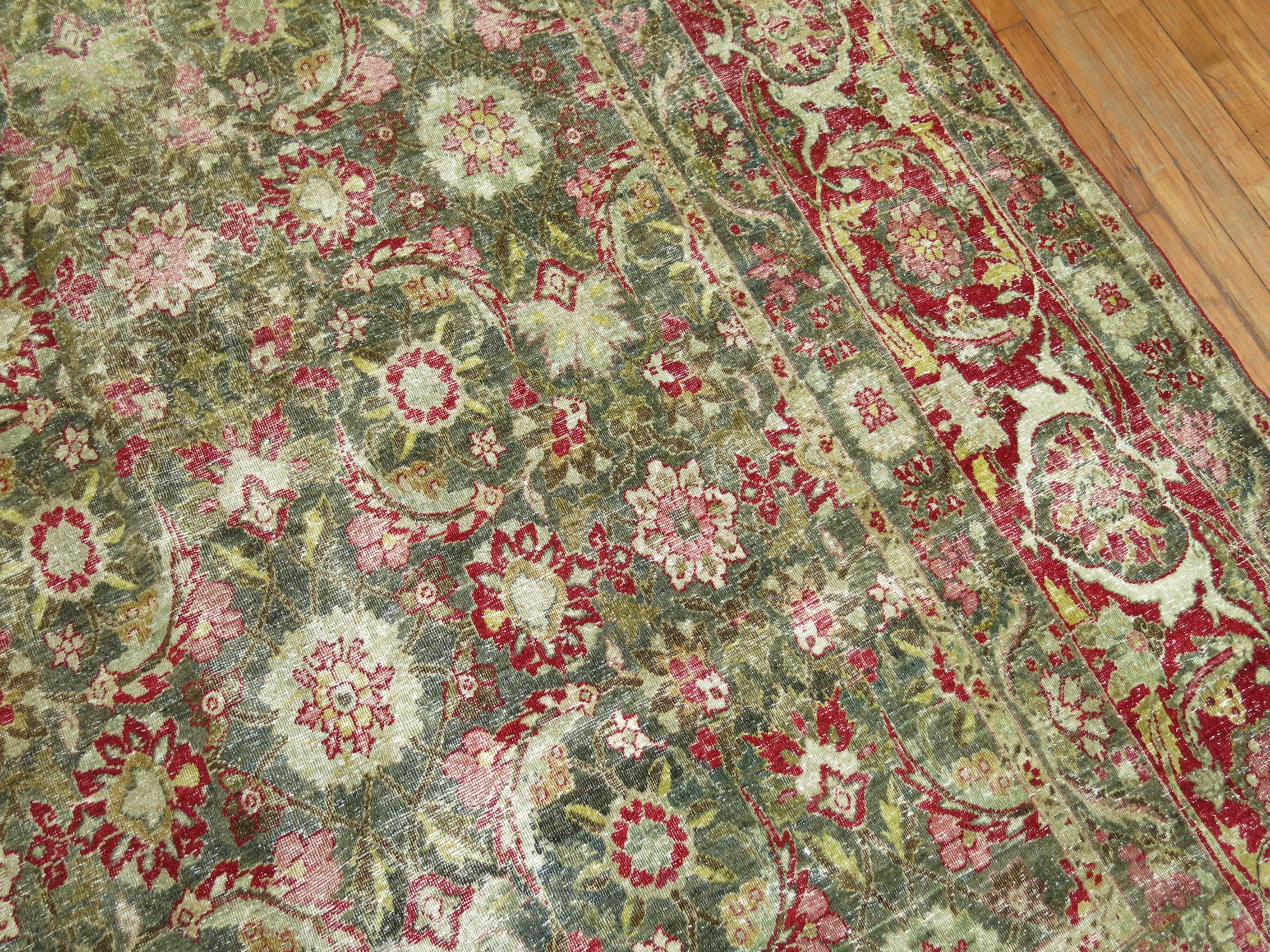 Wool Oversize Persian Tabriz Carpet For Sale