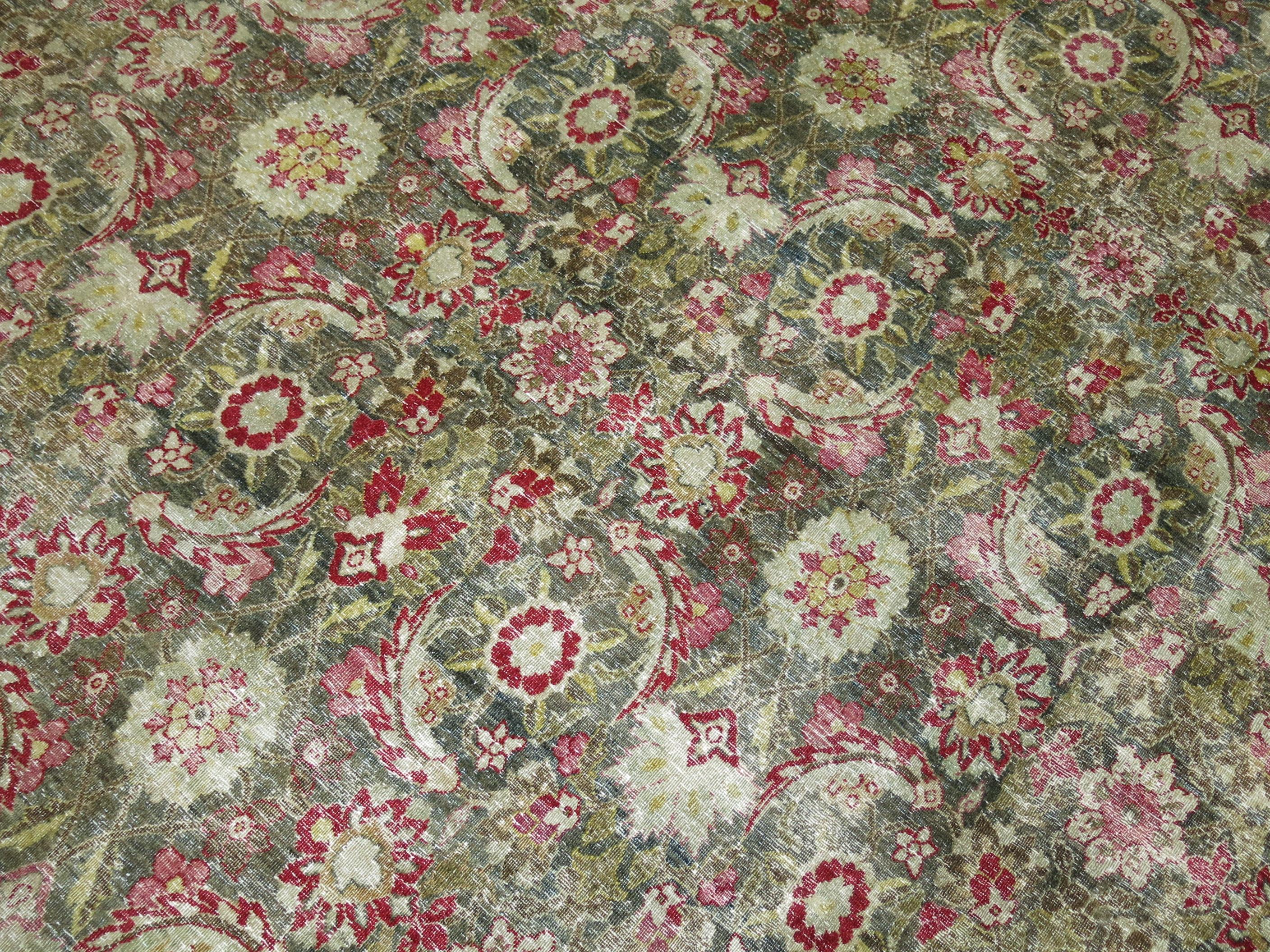 Oversize Persian Tabriz Carpet For Sale 1
