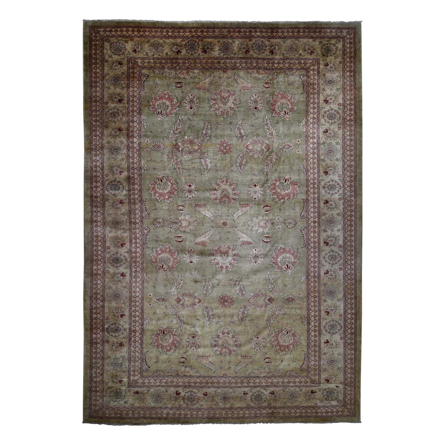 Oversize Peshawar 100 Percent Wool Hand Knotted Oriental Rug
