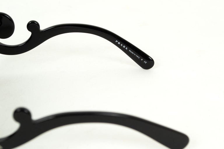Oversize Prada Black Baroque Scroll Sunglasses Style PR 27N 