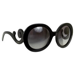 Übergröße Prada Schwarz Barock Scroll Sonnenbrille Stil PR 27N - 55-22-135 mm, 2015