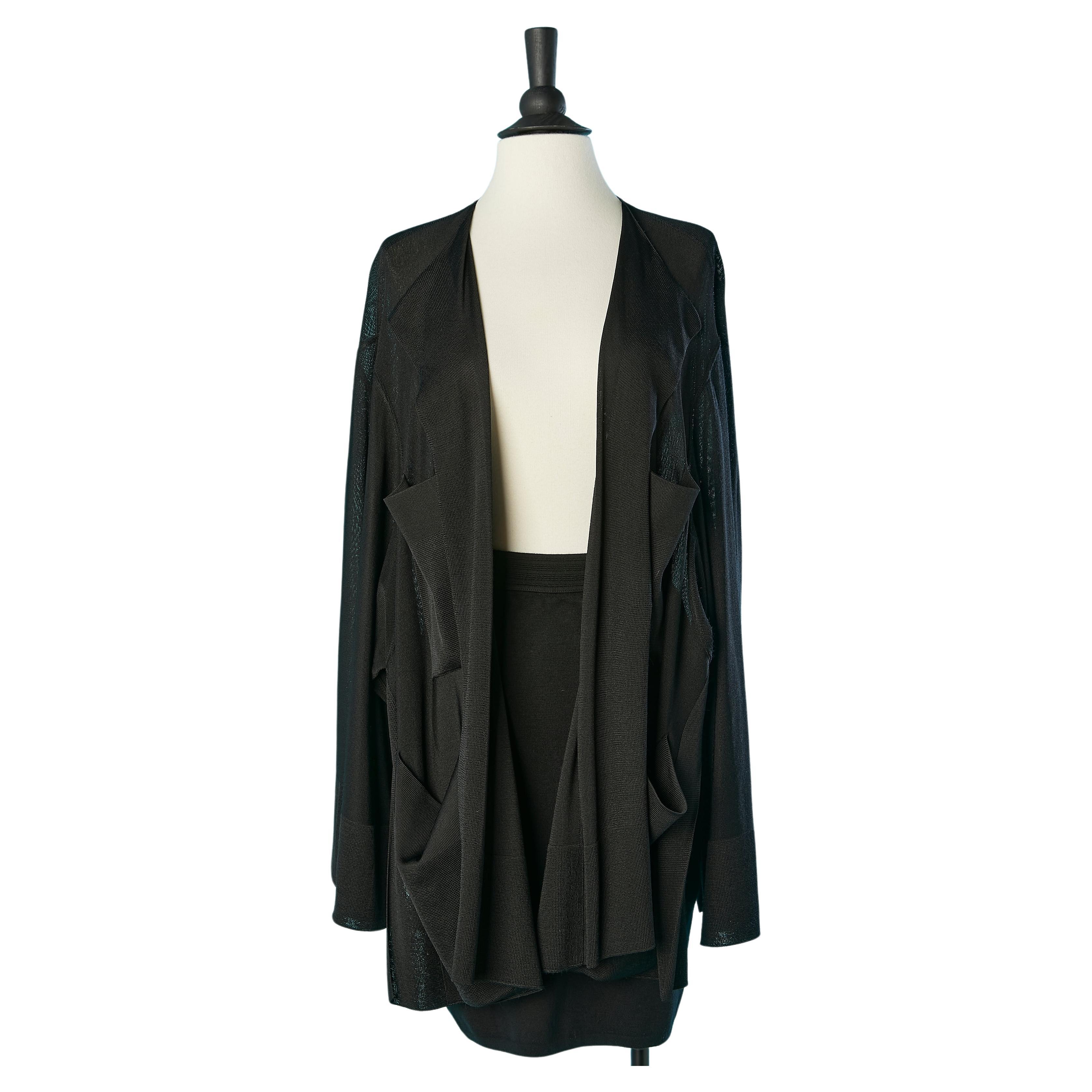 Oversize rayon knit jacket and skirt Alaia For Sale