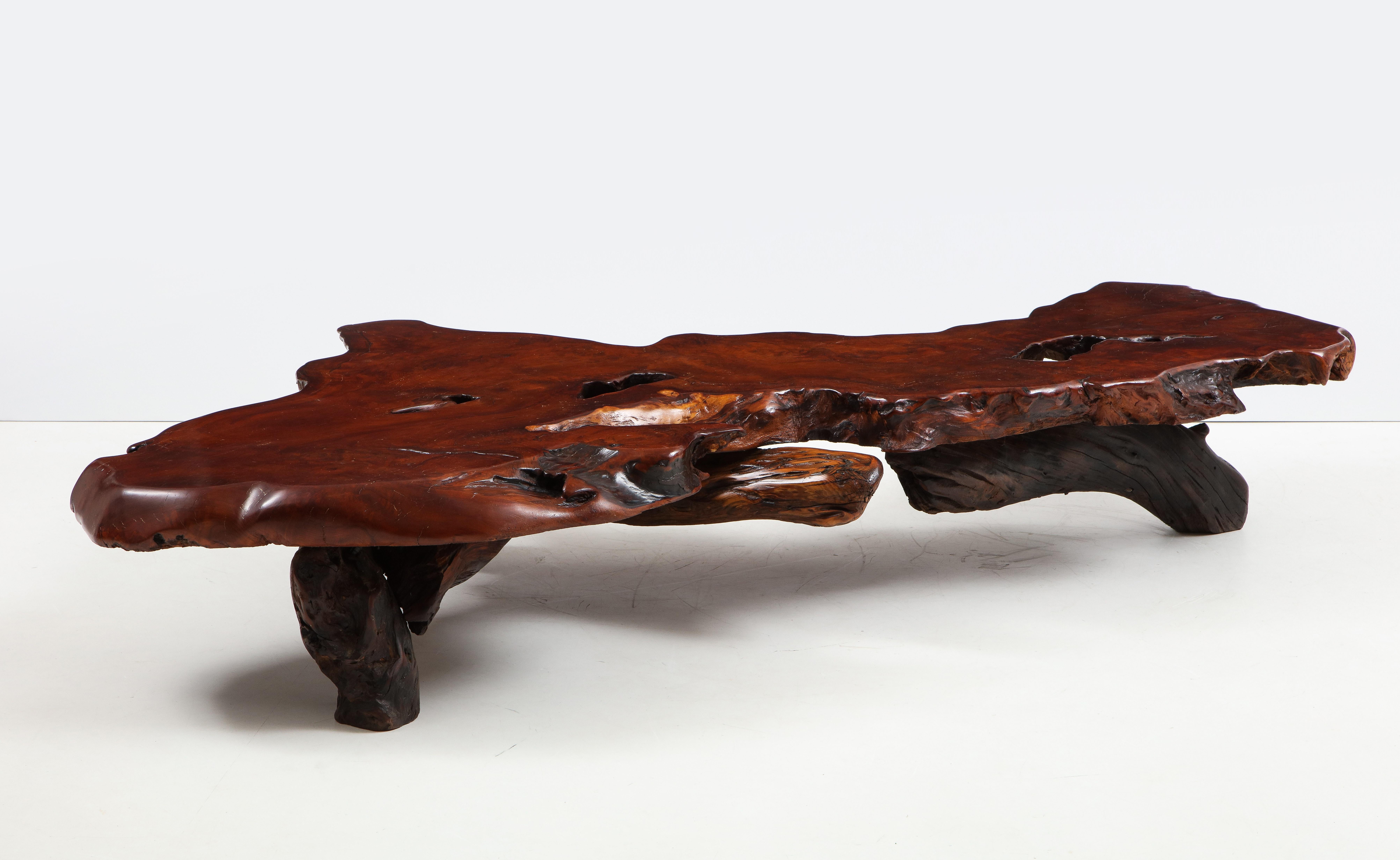 vintage redwood coffee table