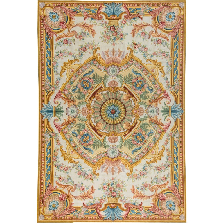 Oversize Renaissance French Style Savonnerie Rug Carpet For Sale at 1stdibs