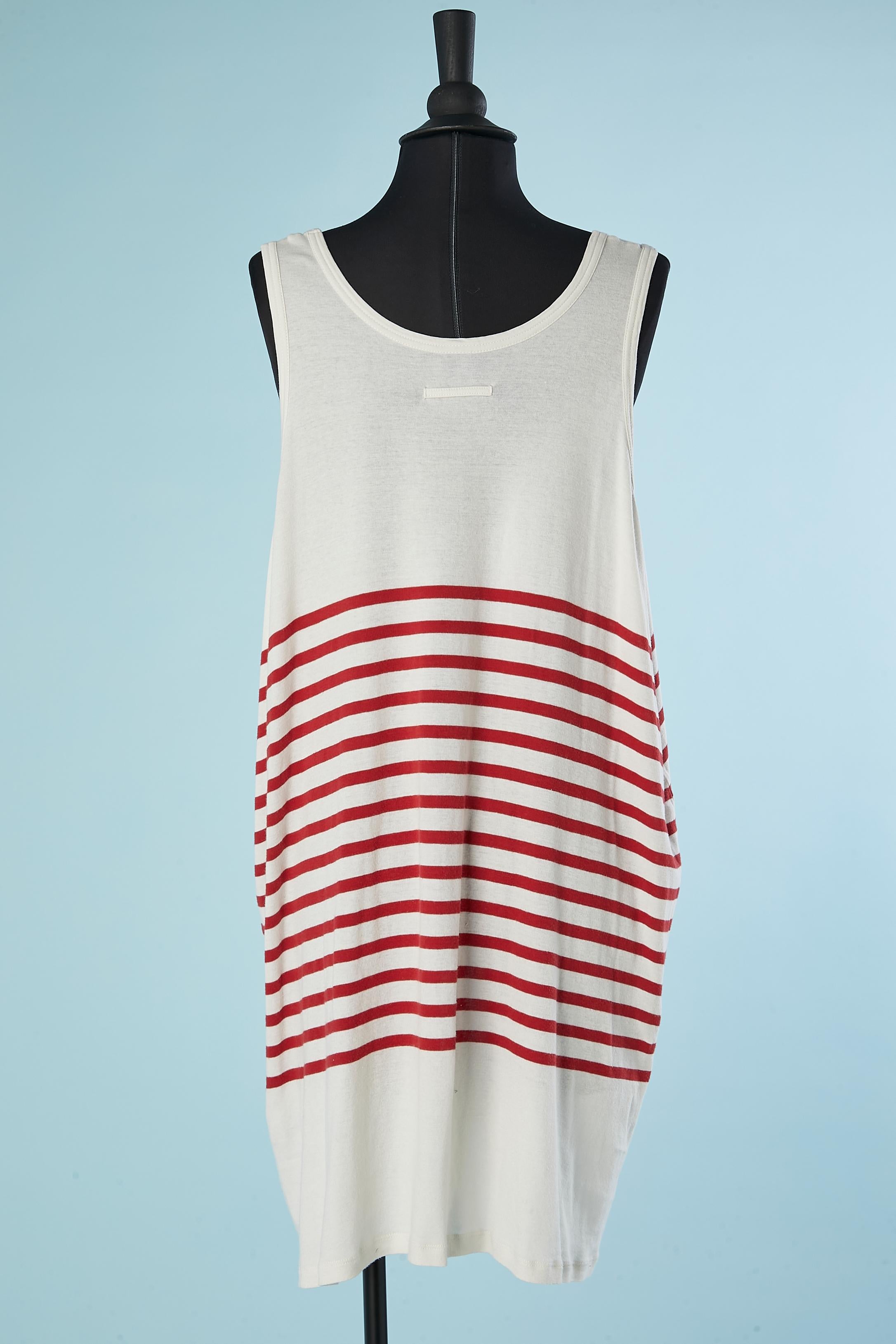 Oversize sailor striped tank-top in cotton Jean-Paul Gaultier Matelot  In Excellent Condition For Sale In Saint-Ouen-Sur-Seine, FR