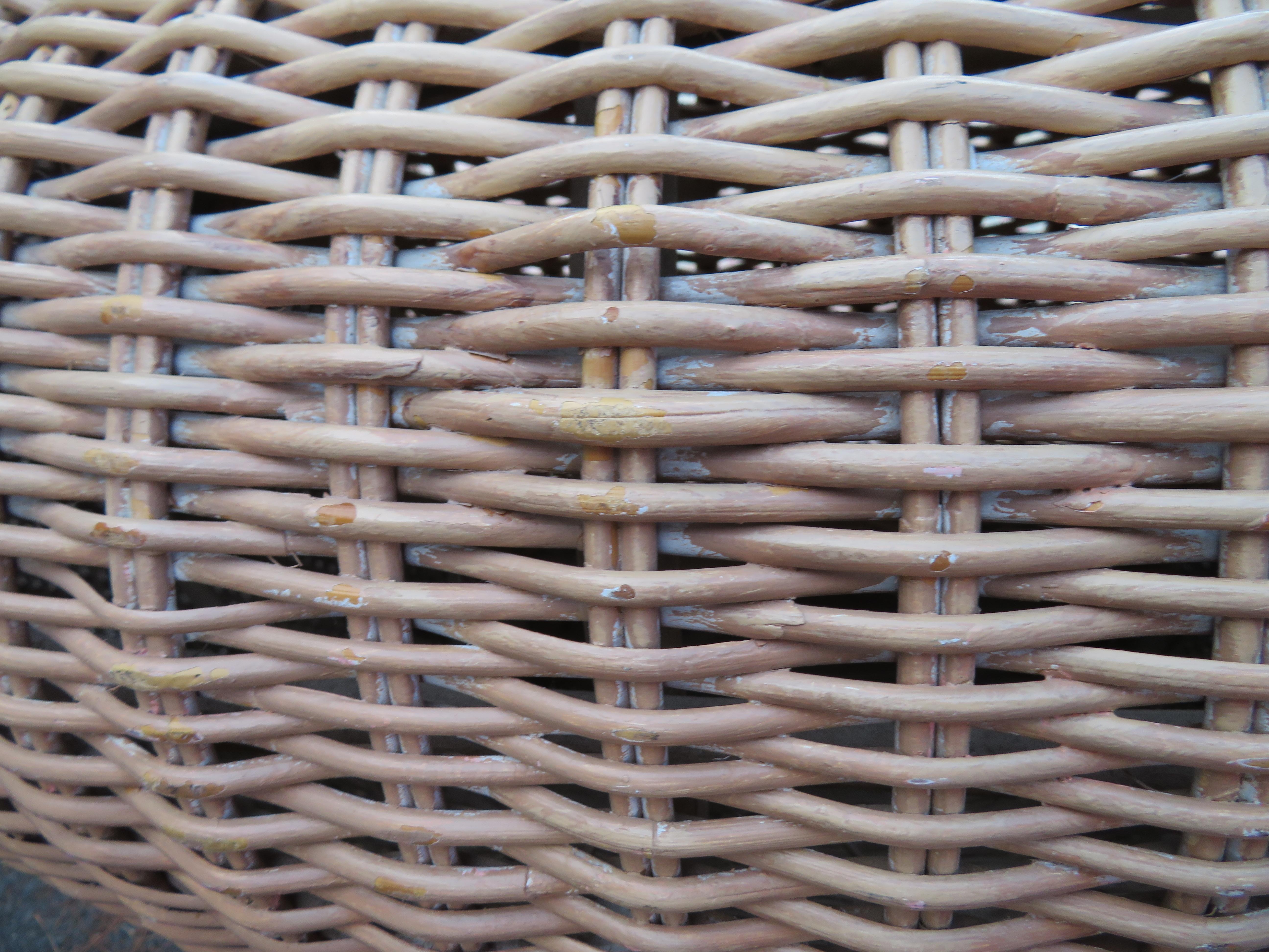 Oversize Sculptural Wicker Chair in the Manner of Michael Taylor Mid-Century 3
