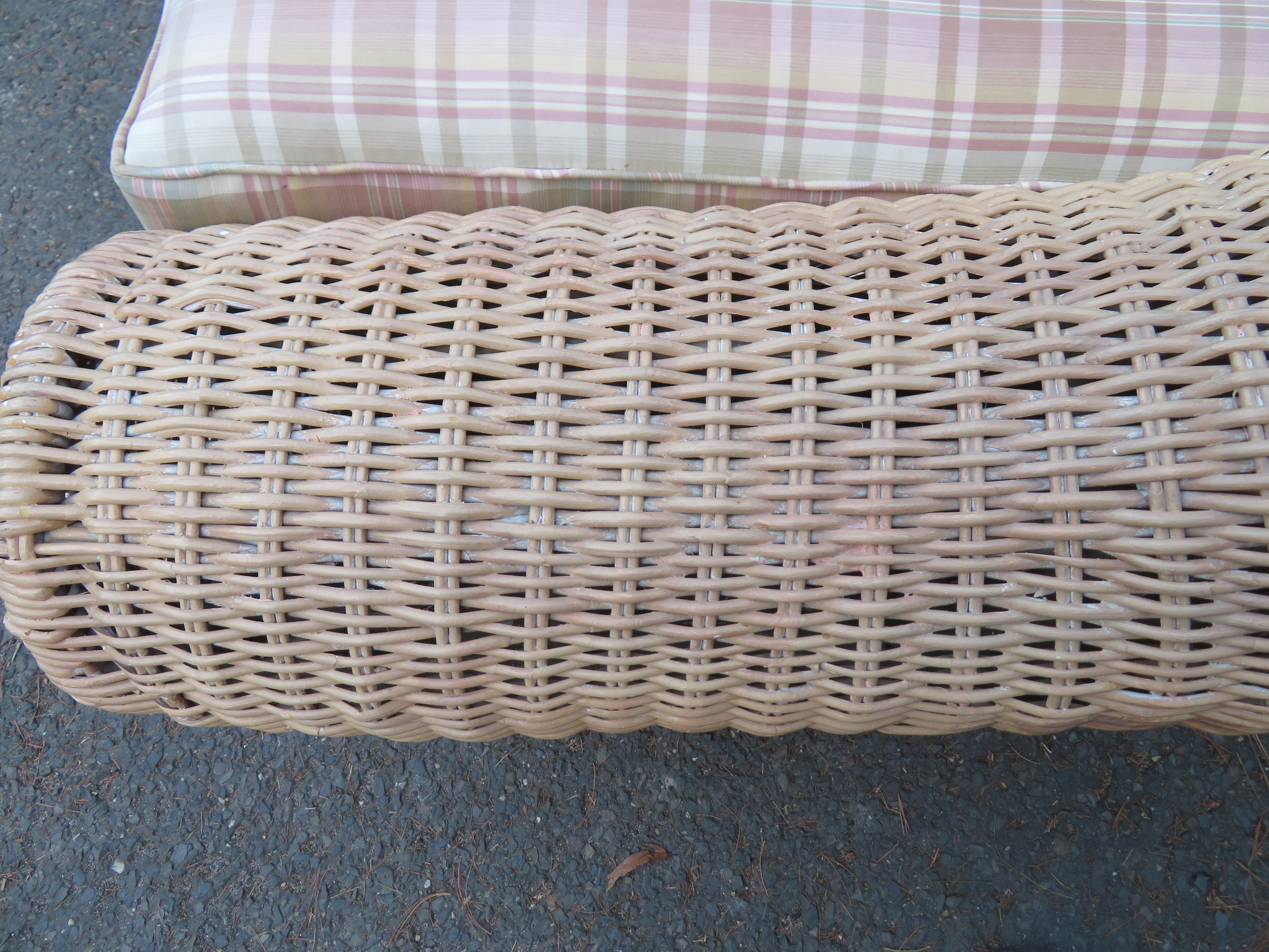 Oversize Sculptural Wicker Chair in the Manner of Michael Taylor Mid-Century 4