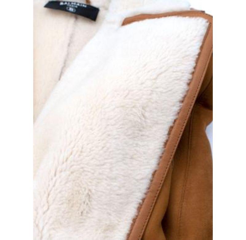 Oversize Shearling and Suede Coat For Sale 2