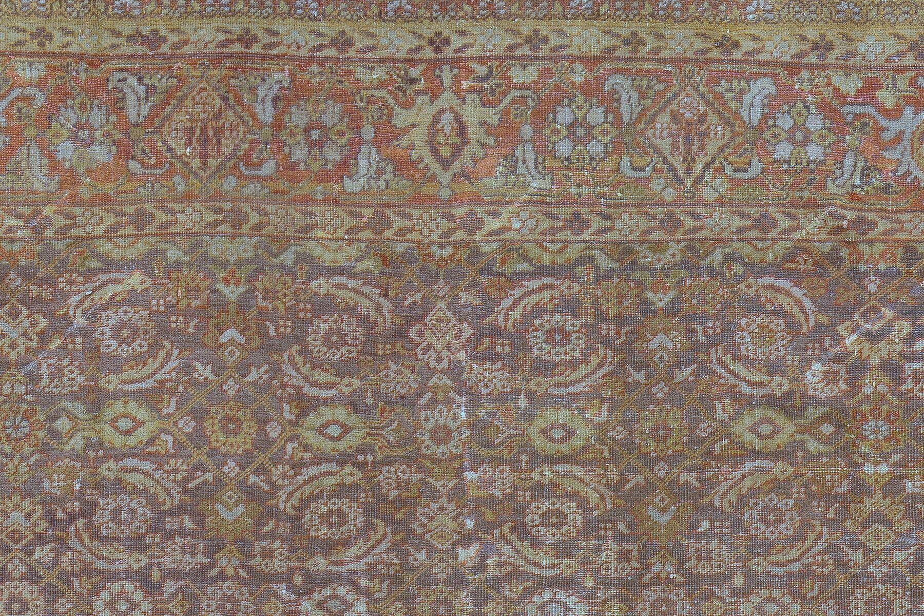 Oversize Square Antique Persian Mahal Rug In Good Condition For Sale In New York, NY