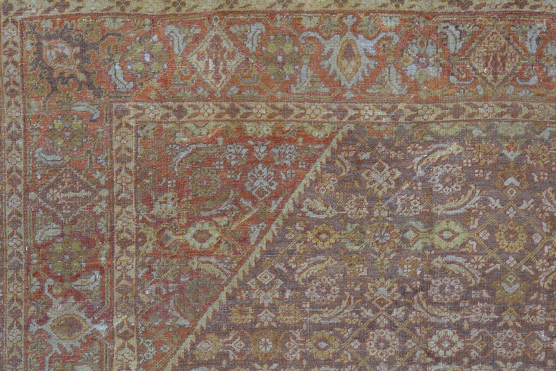 20th Century Oversize Square Antique Persian Mahal Rug For Sale