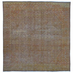 Oversize Square Antique Persian Mahal Rug
