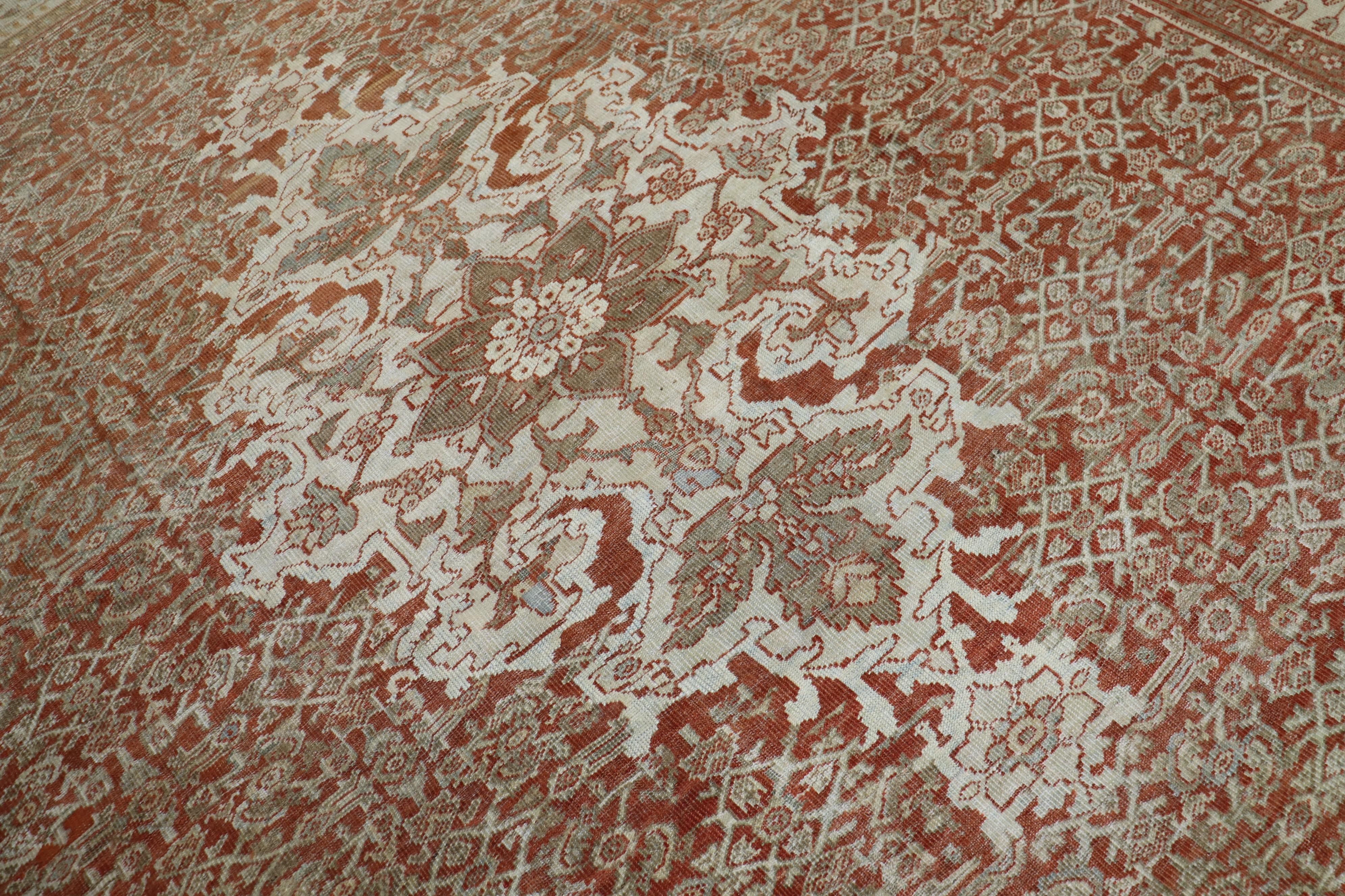 Quadratischer antiker persischer Mahal Sultanabad-Teppich in Übergröße im Angebot 2