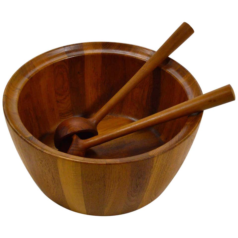 Danish Staved Teak Bowl For Sale at 1stDibs