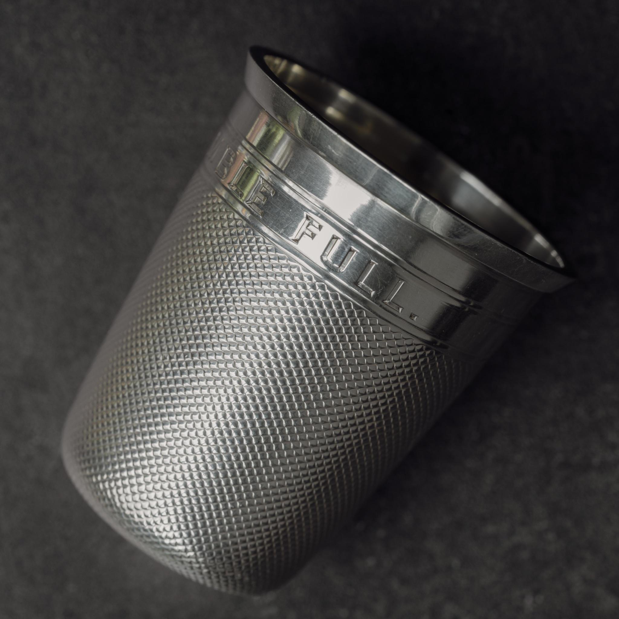 British Oversize Sterling Silver Thimble Shot Cup, Hallmarked 1884