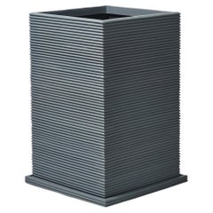 Oversize Tall Rectangular Fiberglass Indoor Outdoor Planter 'Gray' Drainage Tray