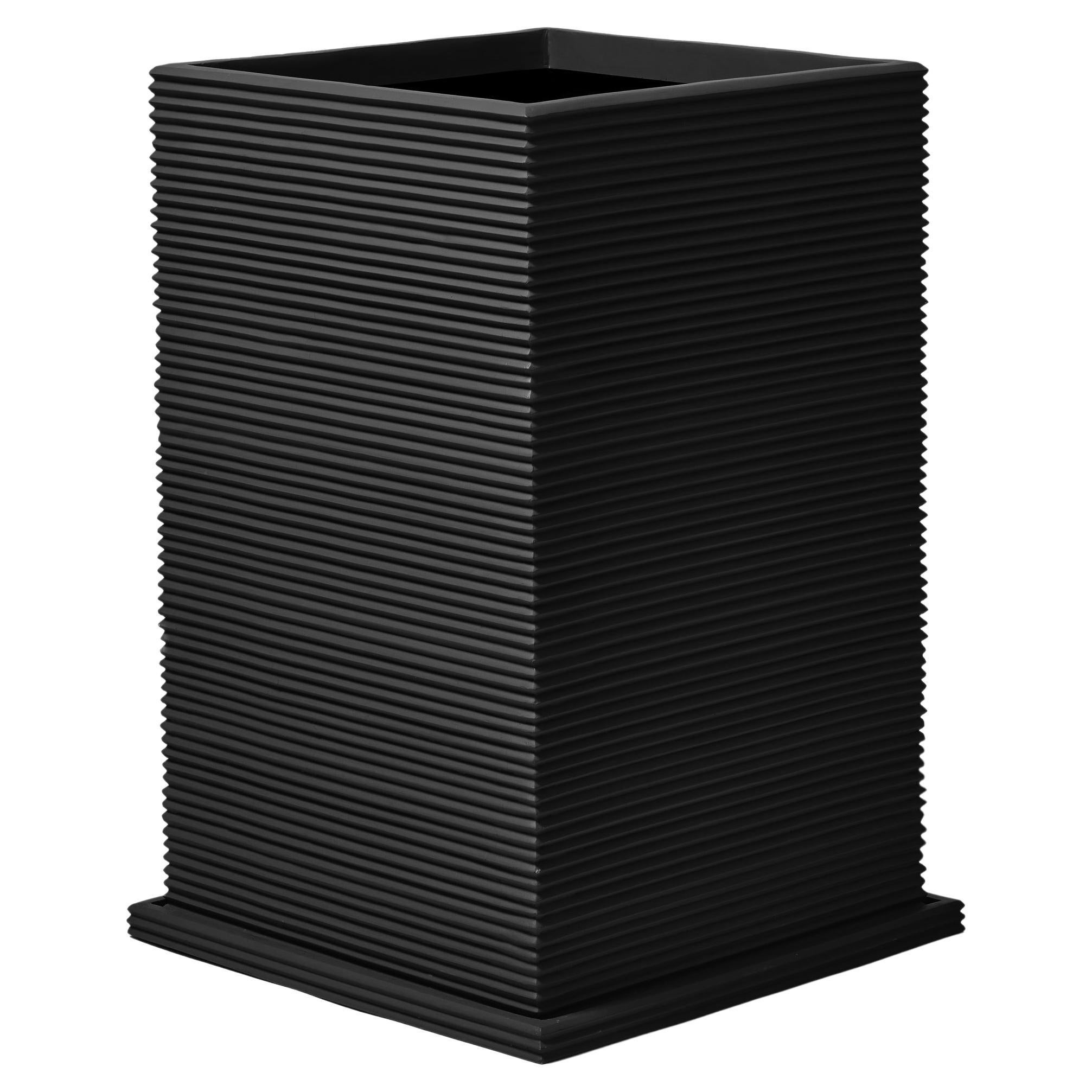 Oversize Tall Rectangular Planter 'Black' by TFM, Represented by Tuleste Factory