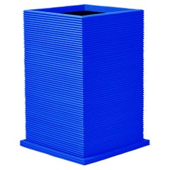 Oversize Tall Rectangular Fiberglass Indoor Outdoor Planter 'Blue' Drainage Tray
