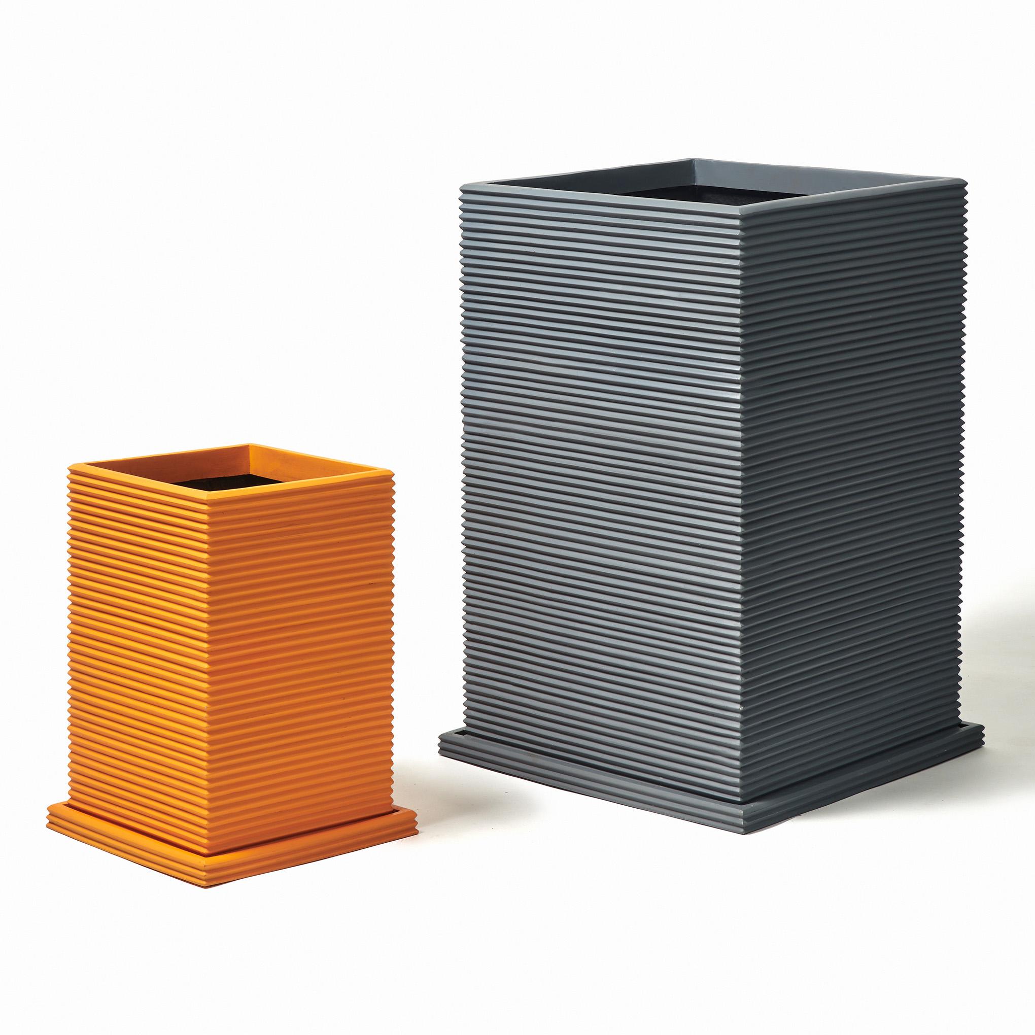 Modern Oversize Tall Rectangular Planter 'Orange' by TFM, Rep by Tuleste Factory