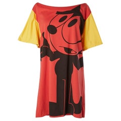 Maglietta oversize  con stampa "Felix il gatto" su Jean-Charles de Castelbajac