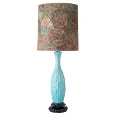 Oversize Turquoise Ceramic Table Lamp by Cerámicas Bondia, 1960s