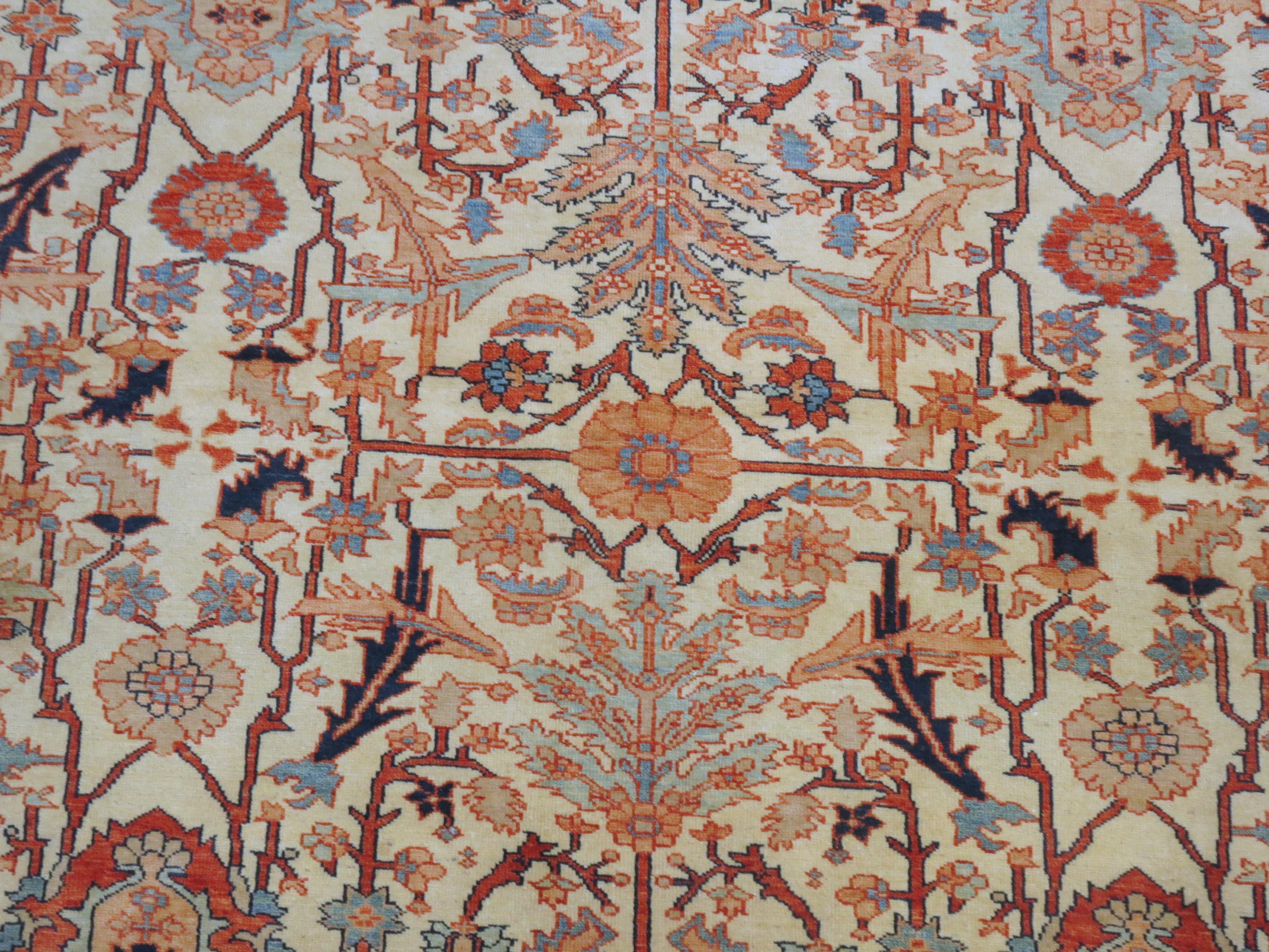 Vintage Inspired Oversize Persian Heriz Carpet 8