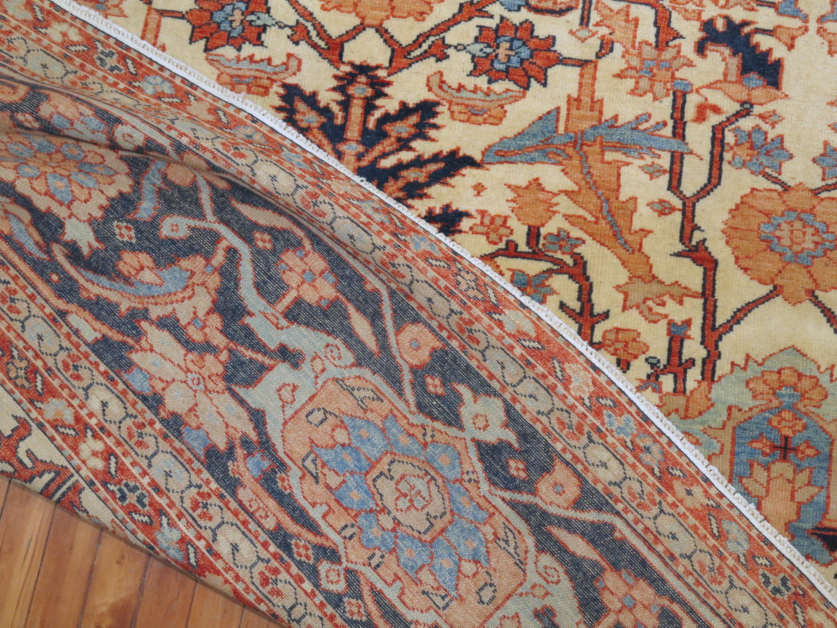 Vintage Inspired Oversize Persian Heriz Carpet 9