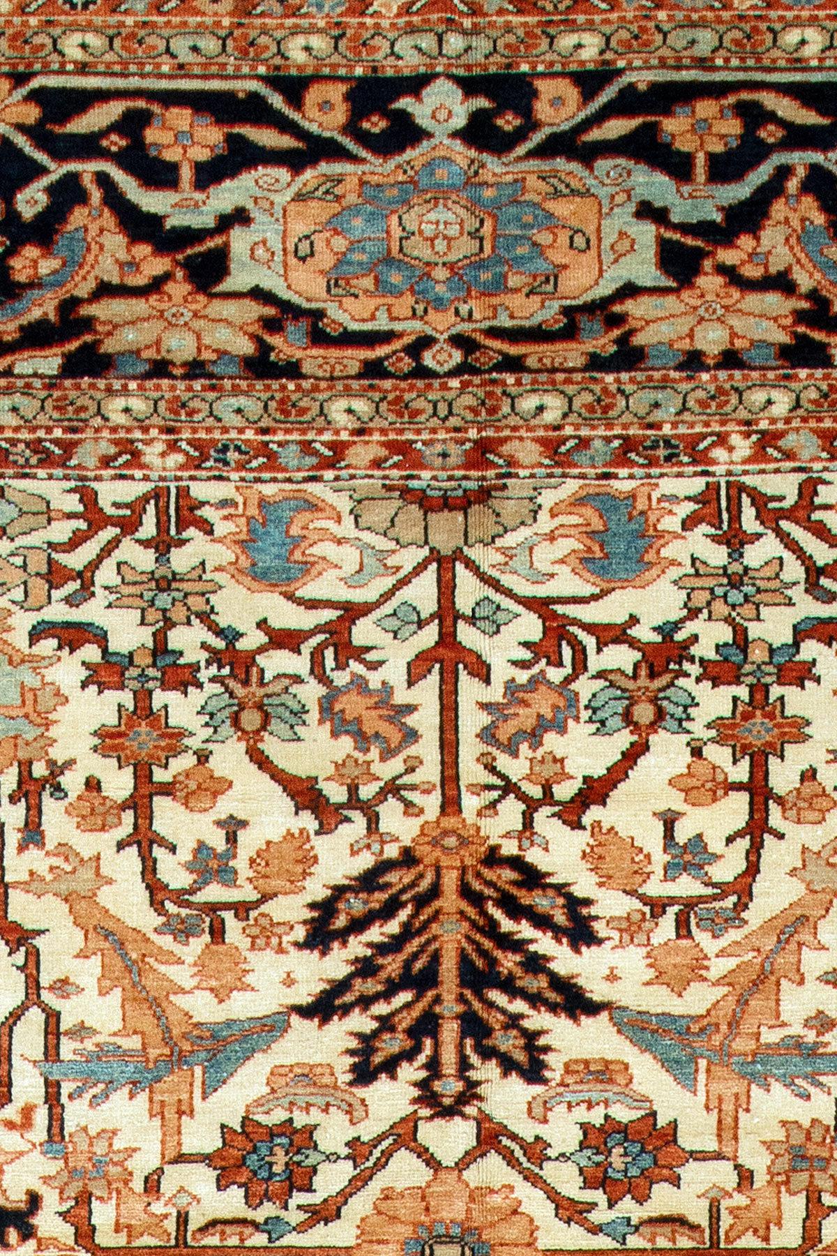 Hand-Woven Vintage Inspired Oversize Persian Heriz Carpet