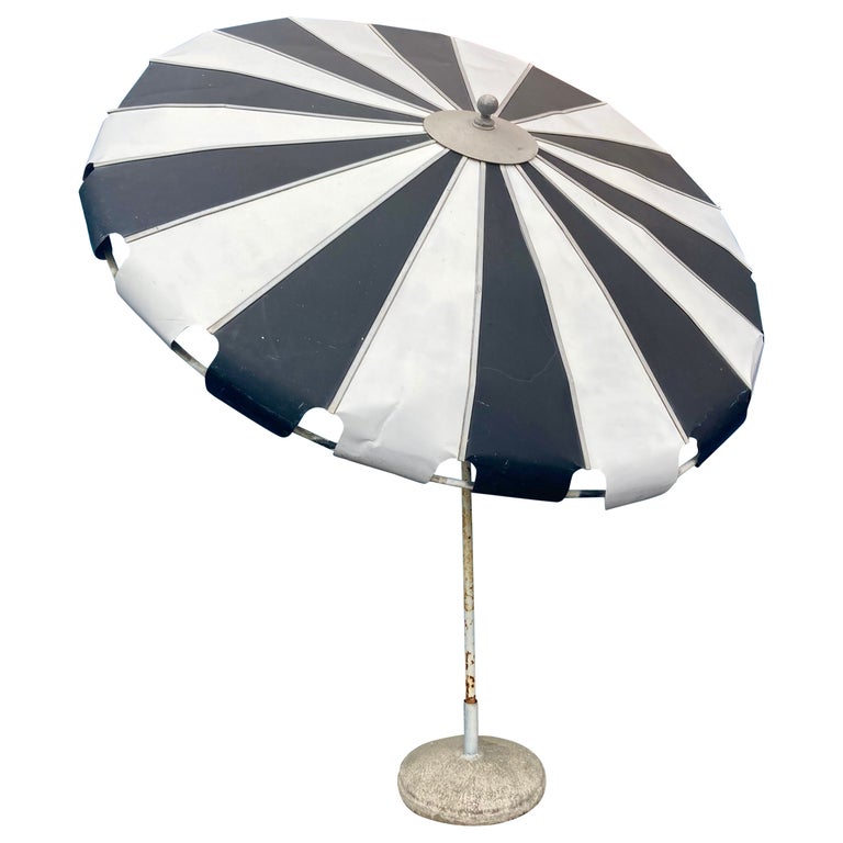 aluminum patio umbrella vintage Oversize Vintage Aluminum Patio Umbrella