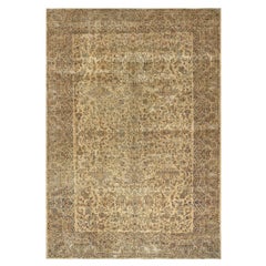 Oversize Vintage Circa 1920 Beige Persian Kirman Rug, 13'8 x 19'5