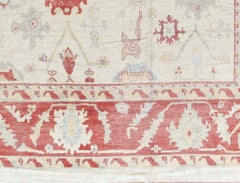 Oversize Vintage Circa 1960 Ivory Hand Woven Oushak Rug 14'7 X 26'