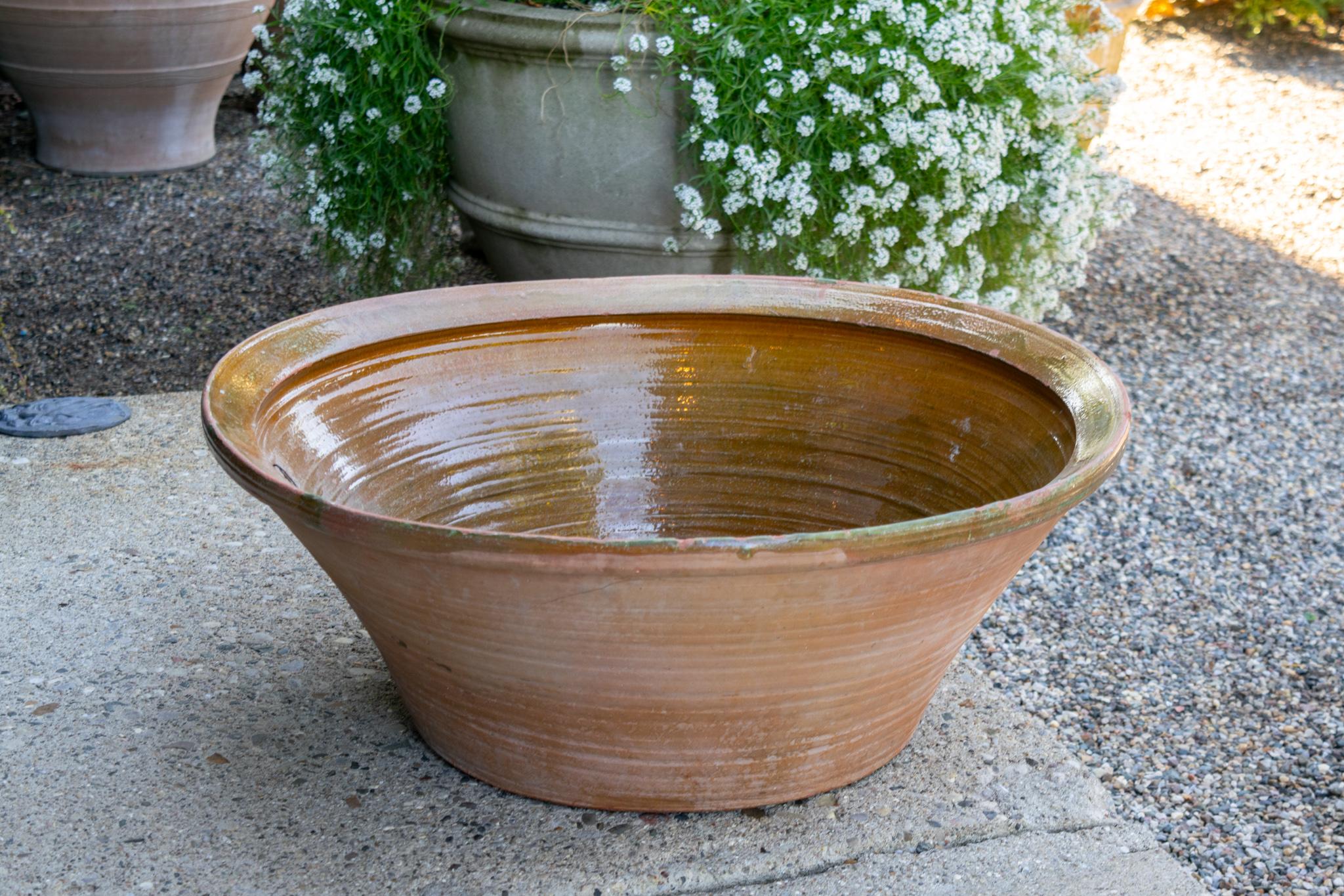 French Oversize Vintage Dough or Pancheon Bowl For Sale